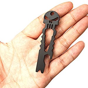 Multi-tools Titanium Skull Keychain
