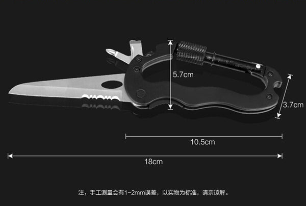 5 in 1 Survival Aluminum Carabiner