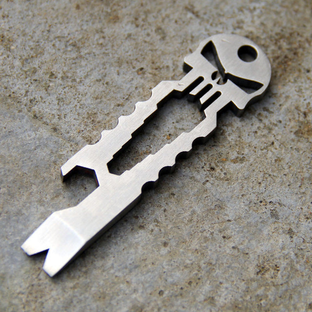 Multi-tools Titanium Skull Keychain